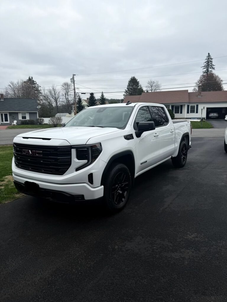 White pickup truck after an exterior detail