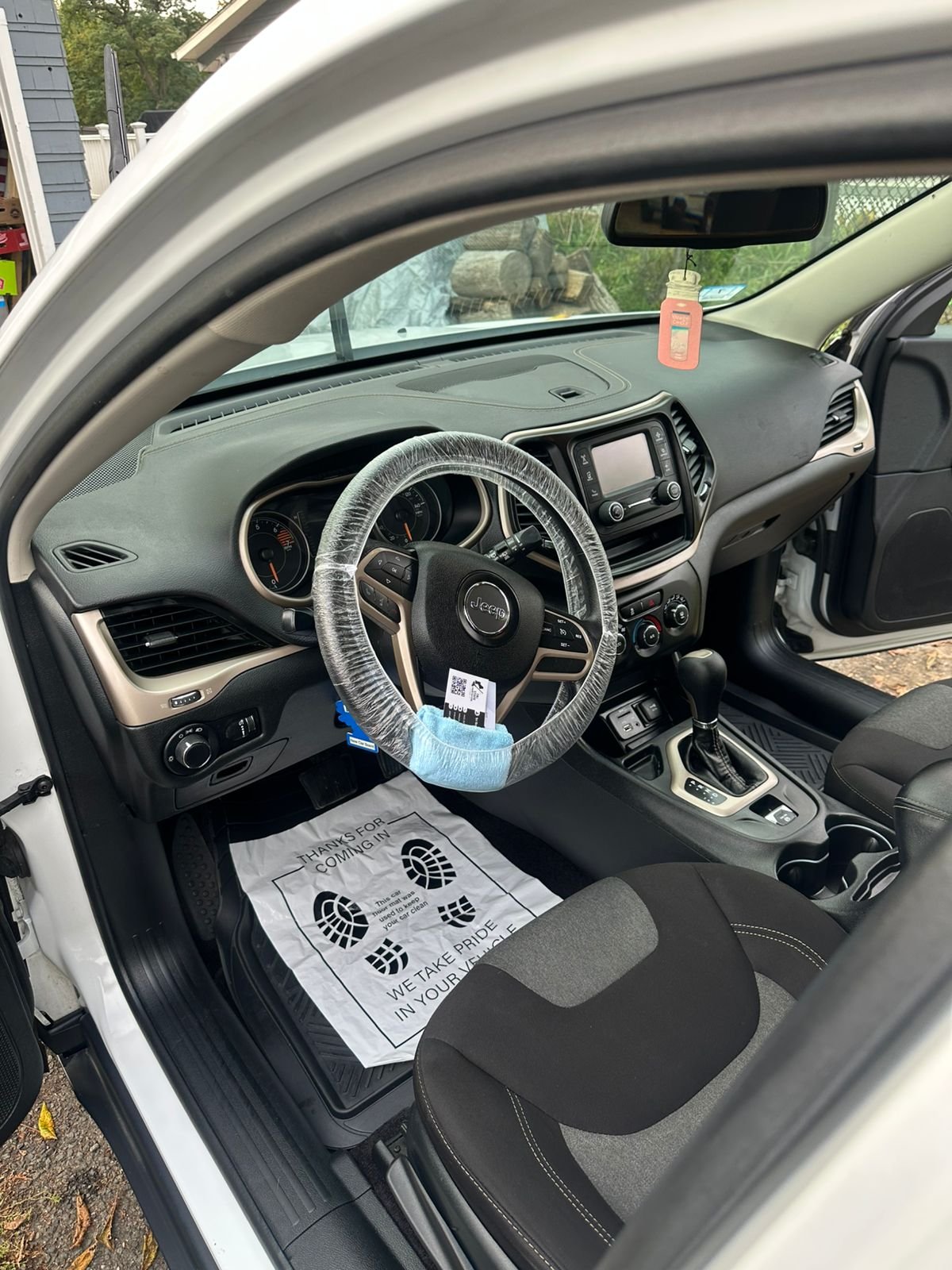 Clean front seats and dashboard after an interior detail