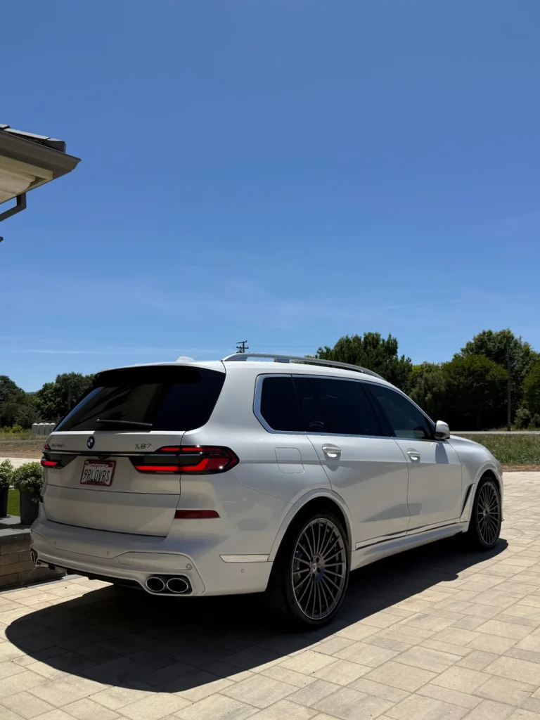 White BMW X7 after an exterior detail