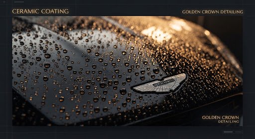 Water beads on coated car paint